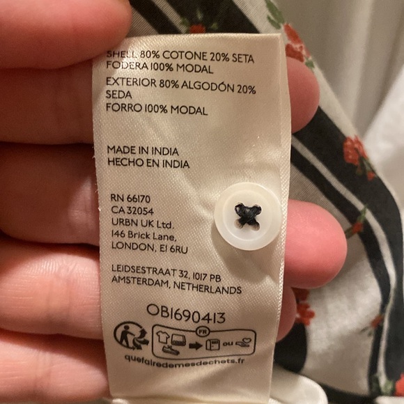 Anthropologie Black and White Buttoned Long Sleeve Dress - Picture 9 of 9